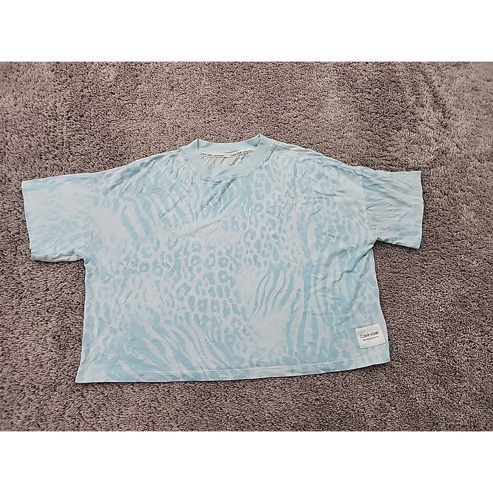 Calvin Klein Performance T-Shirt Womens XL Animal Print Boxy Fit